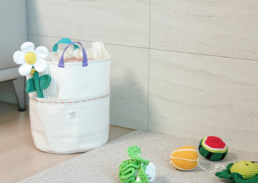 Quilted Toy Storage Basket — view 2